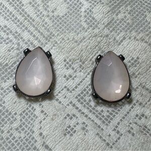 Lovely Vintage Rhinestone Teardrop Earrings in Feminine Soft Coquette Pink